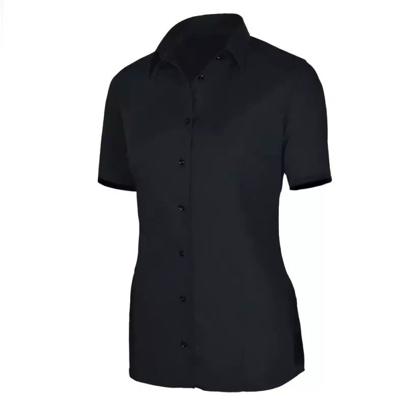 Blouse Capraro korte mouw stretch 429336 zwart