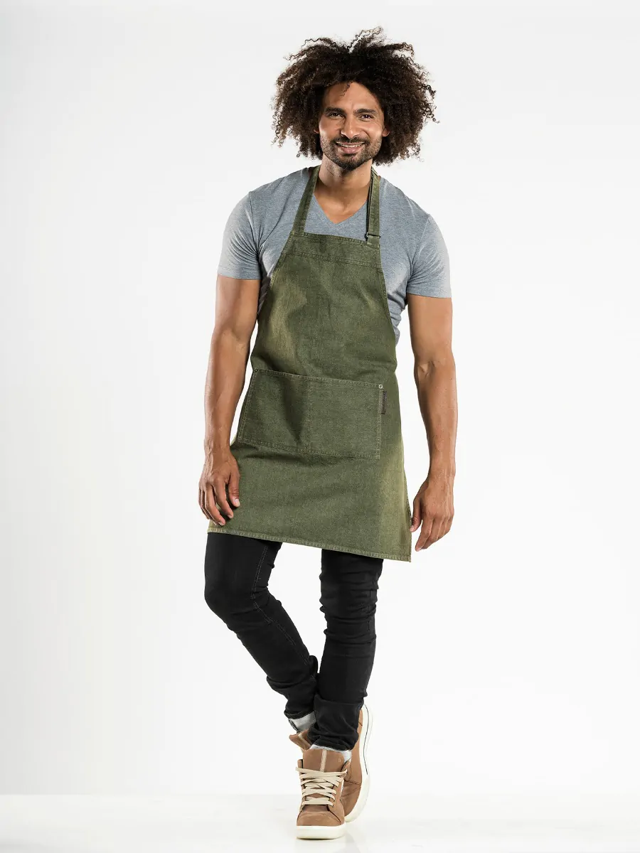 Sloof Bib Apron Base denim groen W70-L75