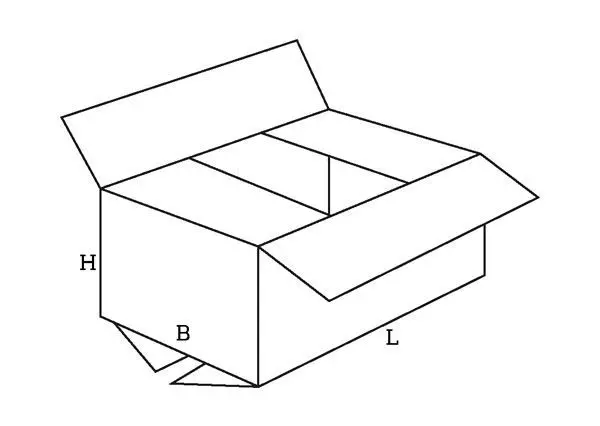 Amerikaanse vouwdoos B-golf - 370x250x145mm - Wit