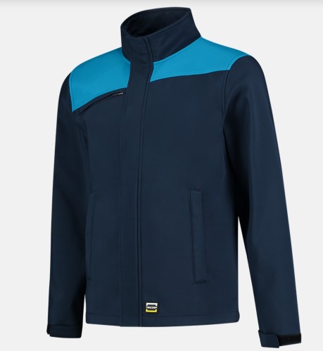 Softshell Bicolor naden Ink-Turquoise 402021