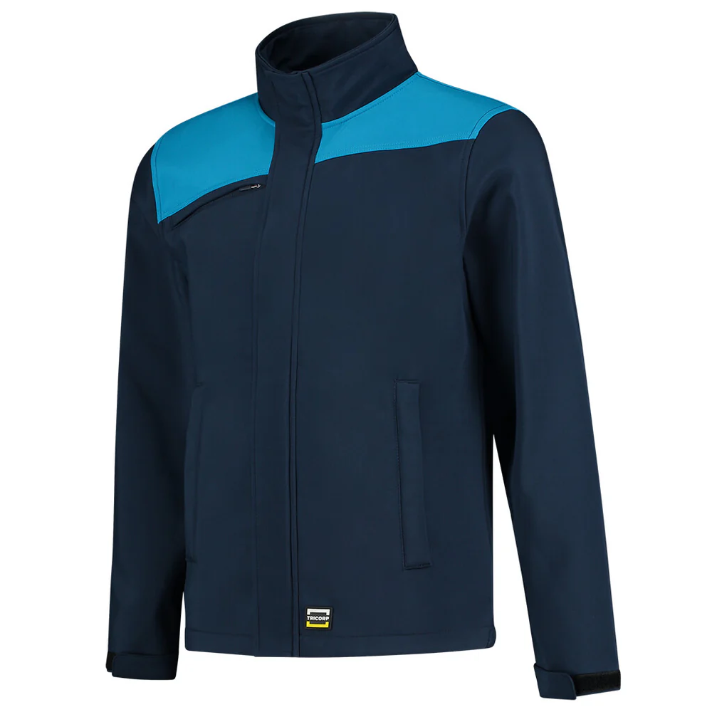 Softshell Bicolor naden Ink-Turquoise 402021
