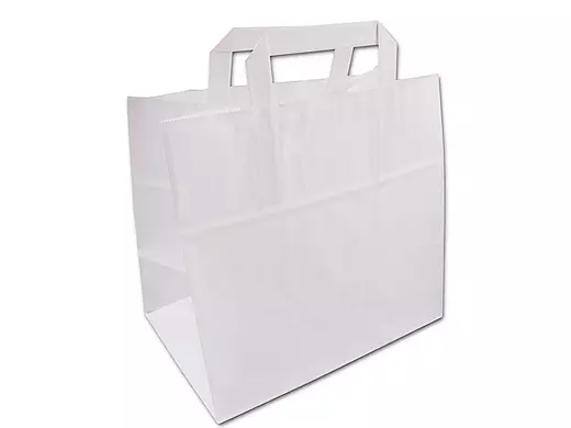 Papieren Draagtas 32x18x25cm Met Plat Handvat Wit