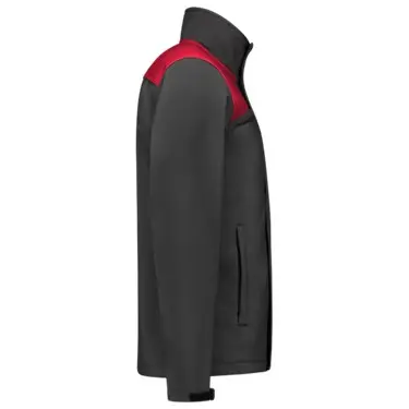 Softshell bicolor naden donkergrijs/rood