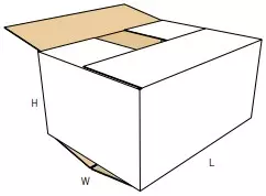 Amerikaanse vouwdoos EB-golf 586x386x430mm Wit