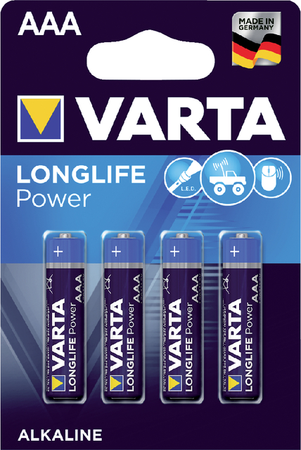 Batterij Varta AAA Long life power (pak à 4st)