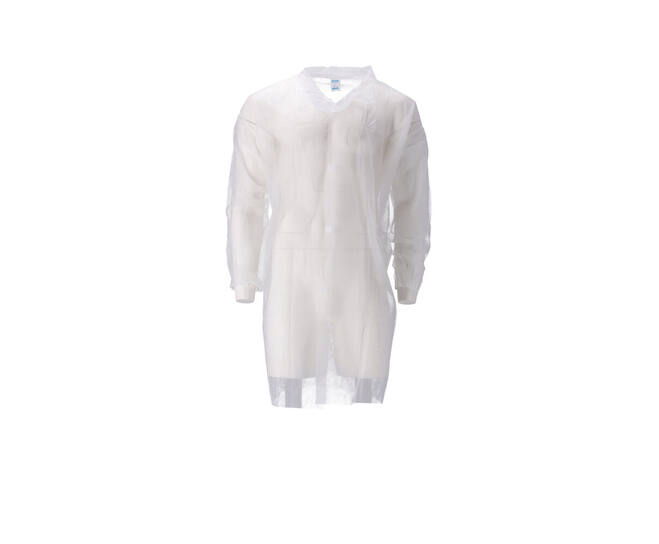Bezoekersjas nonwoven PP 30gr klittenband wit maat XXL (doos à 100st)
