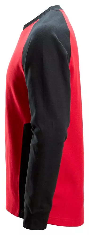 Sweatshirt tweekleurig chili rood/zwart 2840