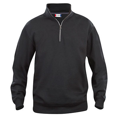 Sweater Basic half zip zwart