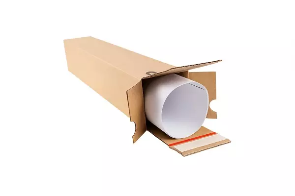 Verzendkoker vierkant 440x105x105mm B-golf Bruin