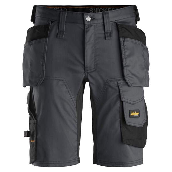 Korte werkbroek Snickers 6141 holsterzakstaalgrijs/zwart