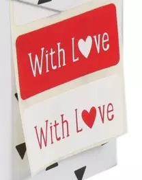 Etiket Rechthoekig 45x20mm With Love 500 stuks