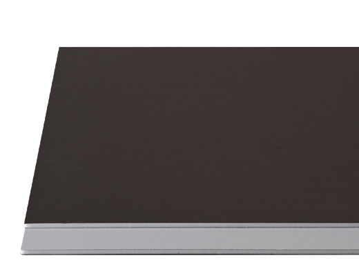 Foamboard 50x70cm 5mm zwart/grijs