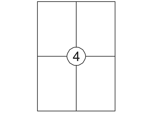 Etiket laser/kopieer 105x148mm wit 4 etiketten/vel (doos à 100vel)