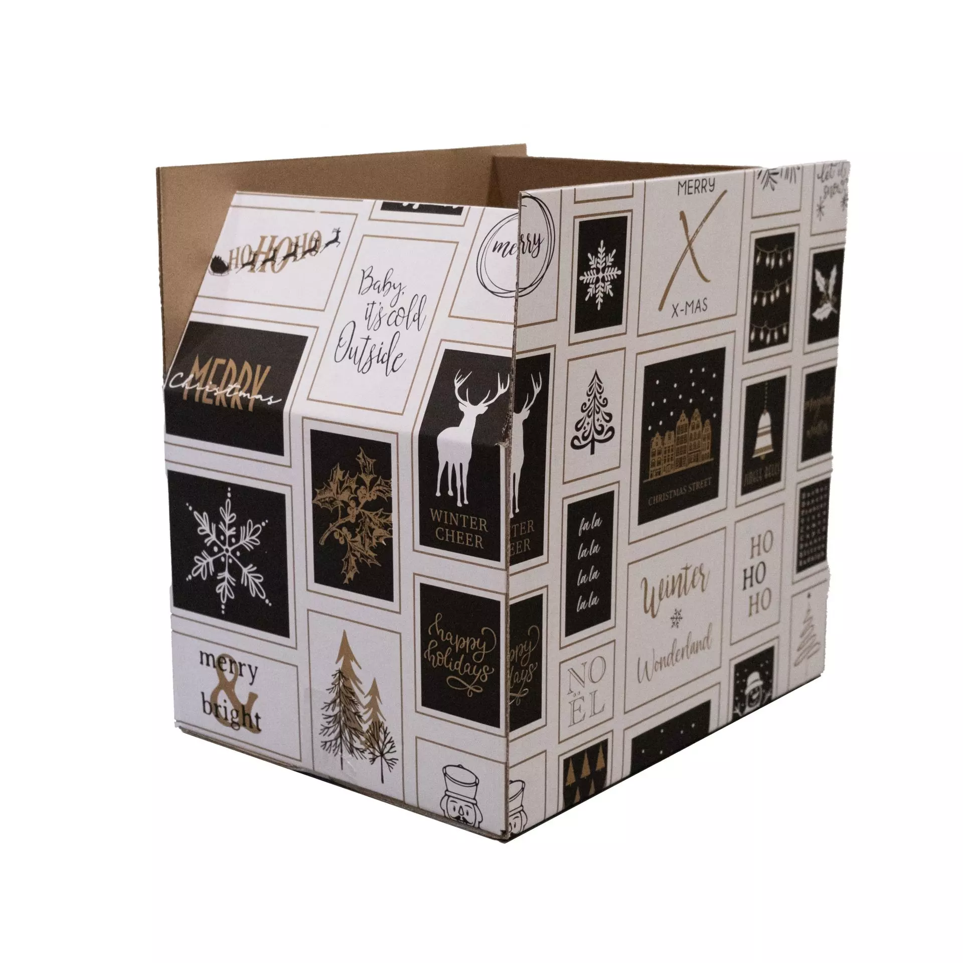 Kerstdoos Frames 390x290x232mm Zwart/Goud