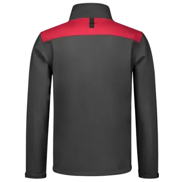 Softshell bicolor naden donkergrijs/rood