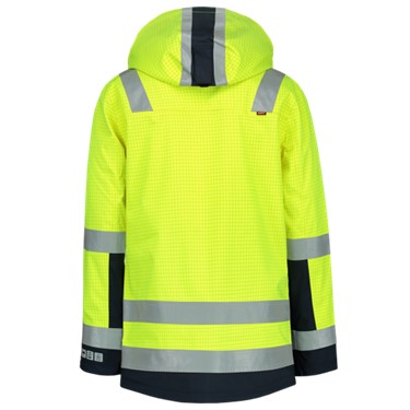 Parka multinorm bicolor fluorgeel/ inktblauw