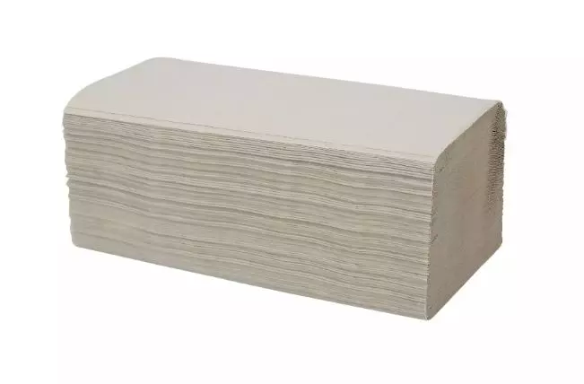 Handdoek V-vouw 25x23cm 1-laags grijs budget lijn (doos à 5000st)