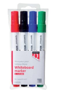Whiteboardstift 4 kleuren 1-1.5mm rood-zwart-groen-blauw