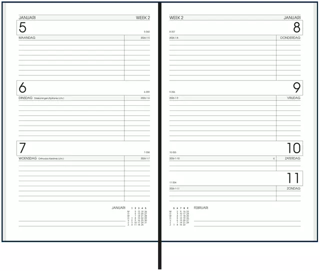 Agenda 2026 Ryam Efficiency Baladek 7 Dagen op 2 Pagina's