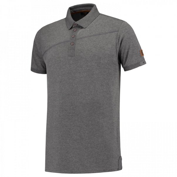 Poloshirt premium naden grijs