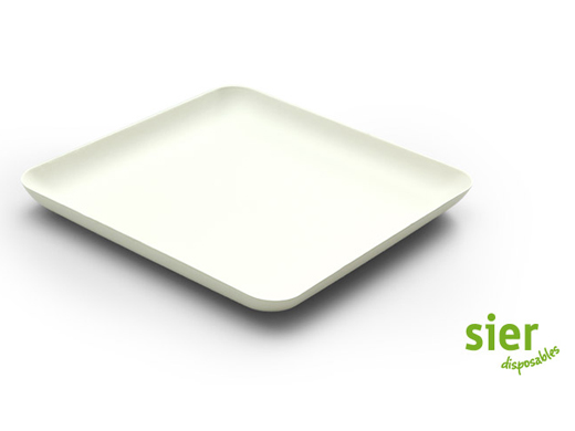 Bagastro bord vierkant 160x160mm h15mm Sier 57088 (pak à 40st)
