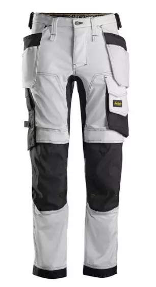 Werkbroek 6241 met holster wit/zwart