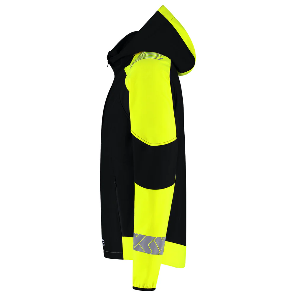 Softshell capuchon Reflective Redefined zwart-geel