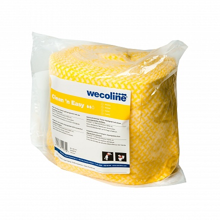 Navulling Clean 'n Easy doek 36x30cm geel krachtige ontvetter (3rol à 150st)