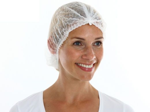 Baret/haarnet nonwoven 54cm 14gr/m2 wit (pak à 100st)