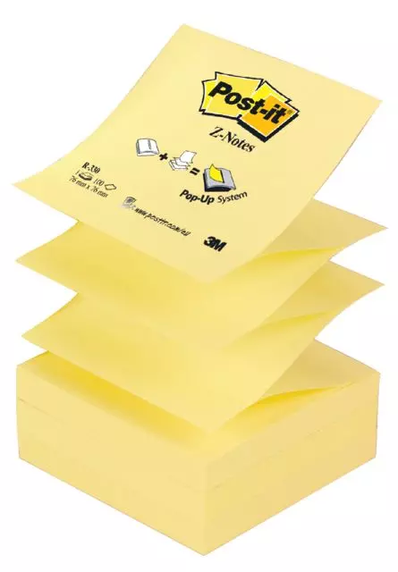 Post-It Z-Notes Memoblok 76x76mm 100 vel Geel 12 stuks
