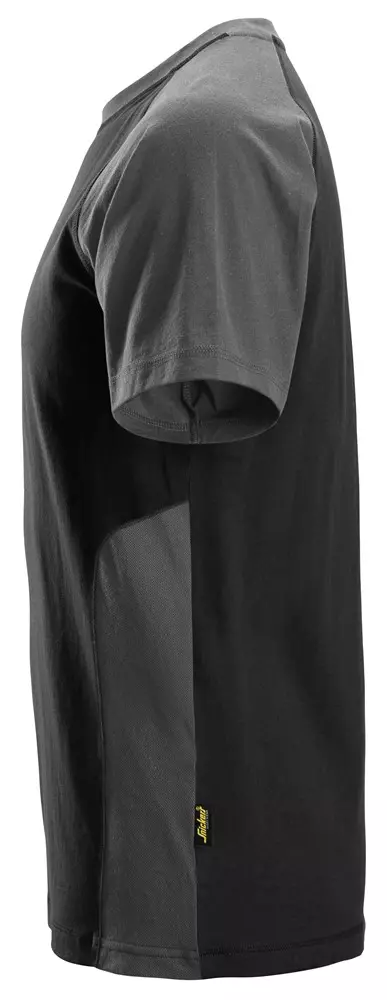 T-shirt tweekleurig zwart/staalgrijs 2550