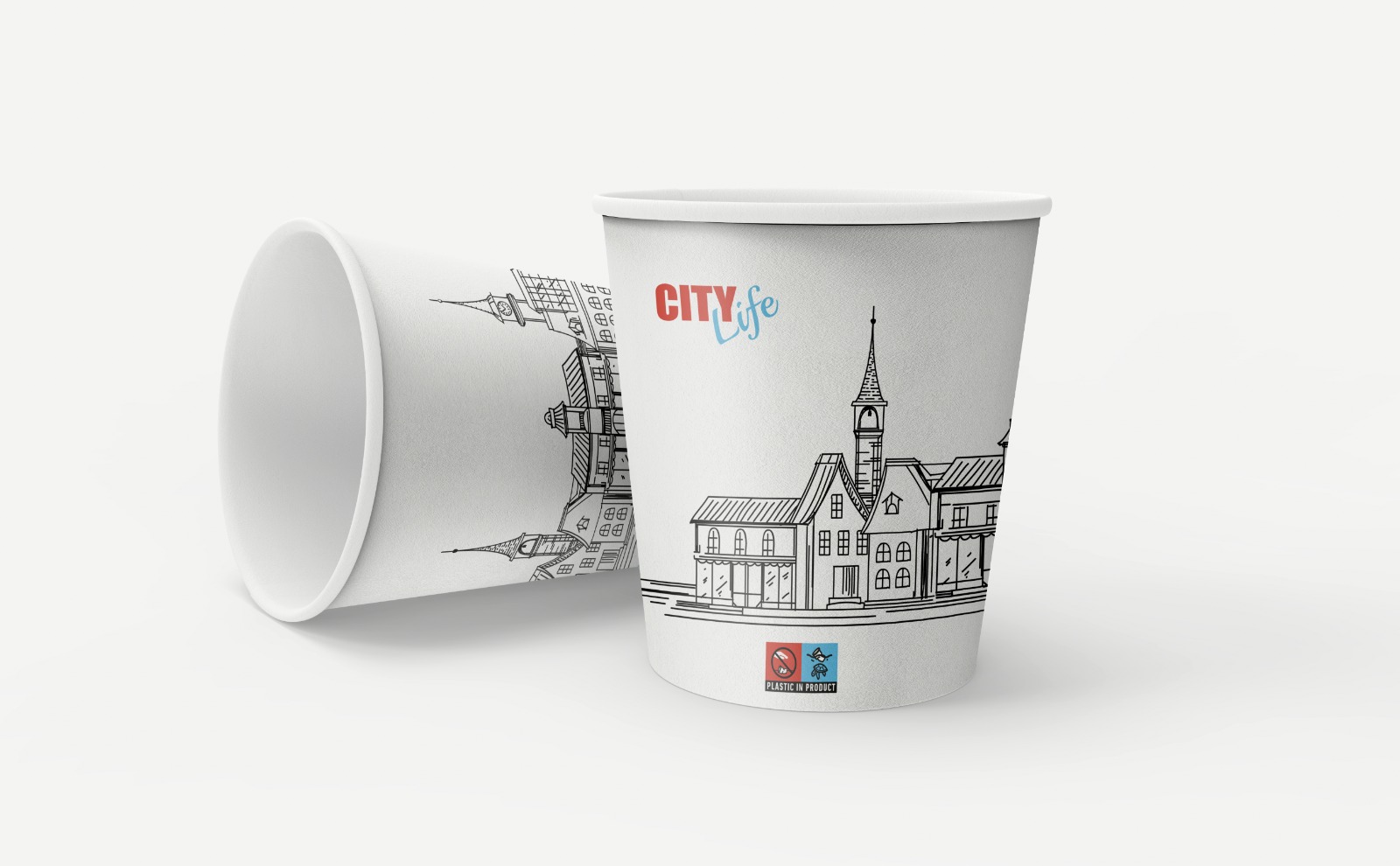 Beker karton 240ml 8oz City Life Special Edition (streng à 50st)