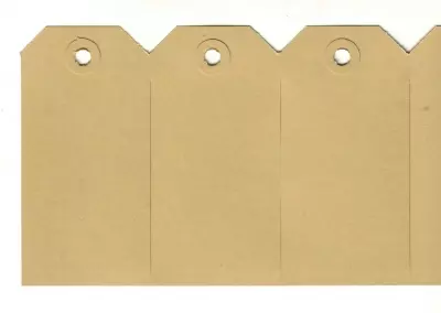 Kartonnen label 55x110mm geel
