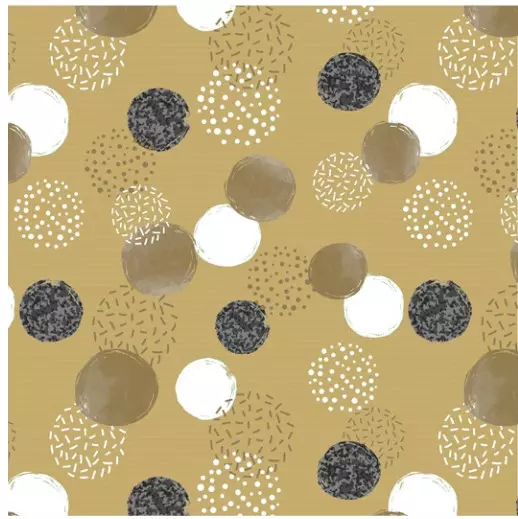 Cadeaupapier Black White Gold Dots 50cmx250m 60grs