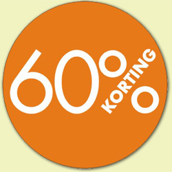 Etiket rond 60% korting oranje (rol à 250st)