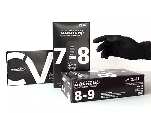 Nitril Handschoen Zwart Maat M Feel line Aachen