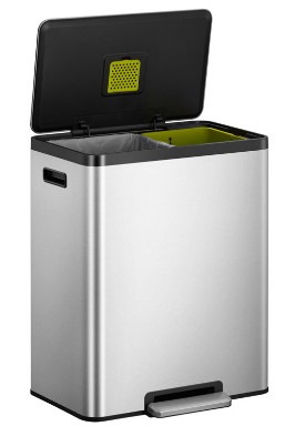 Pedaalemmer Ecocasa 60 Liter 2x30 Liter Mat RVS