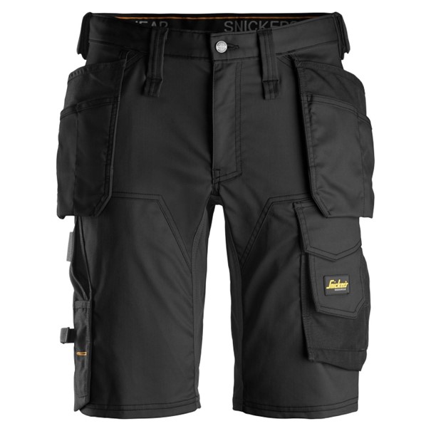 Korte werkbroek Snickers 6141 holsterzakzwart/zwart