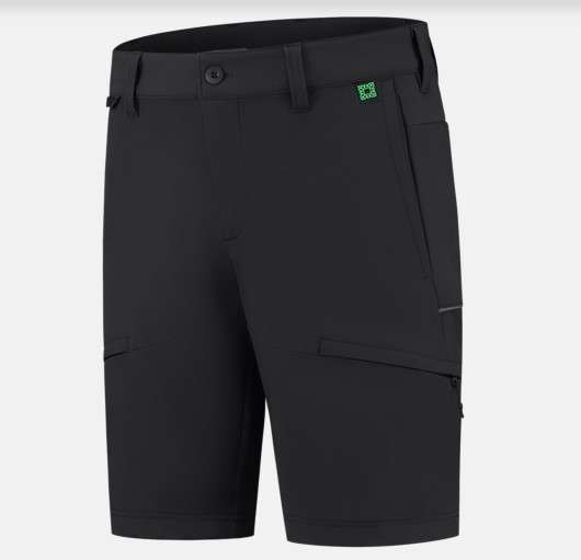 Werkbroek fitted stretch kort zwart