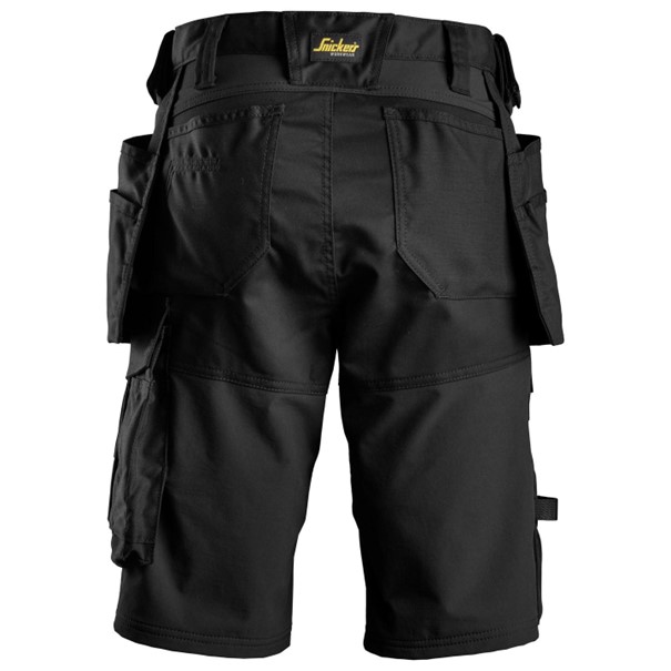 Korte werkbroek dames met holsterzakken 6147 zwart