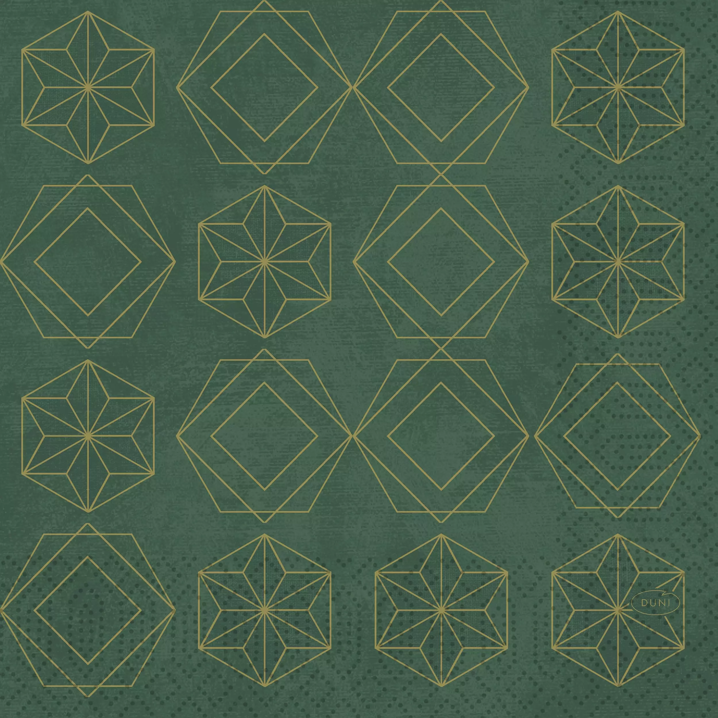 Papieren Servetten Guilded Star Green 3-laags 33x33cm