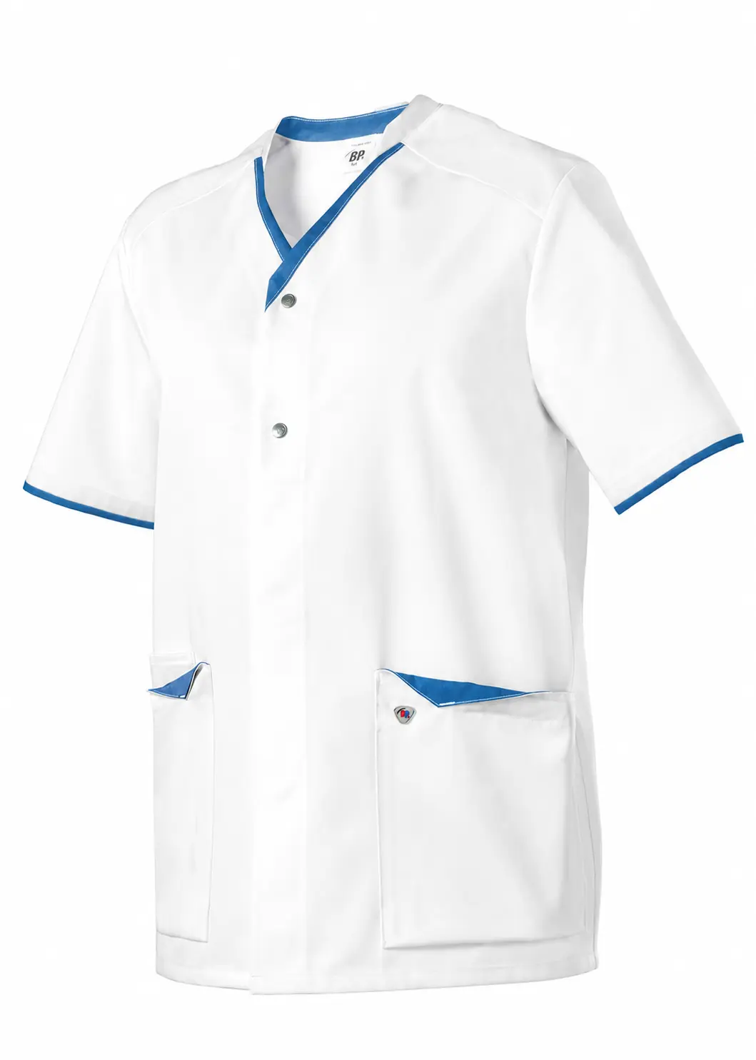 Zorgjas Kasack 1703 wit/azuurblauw