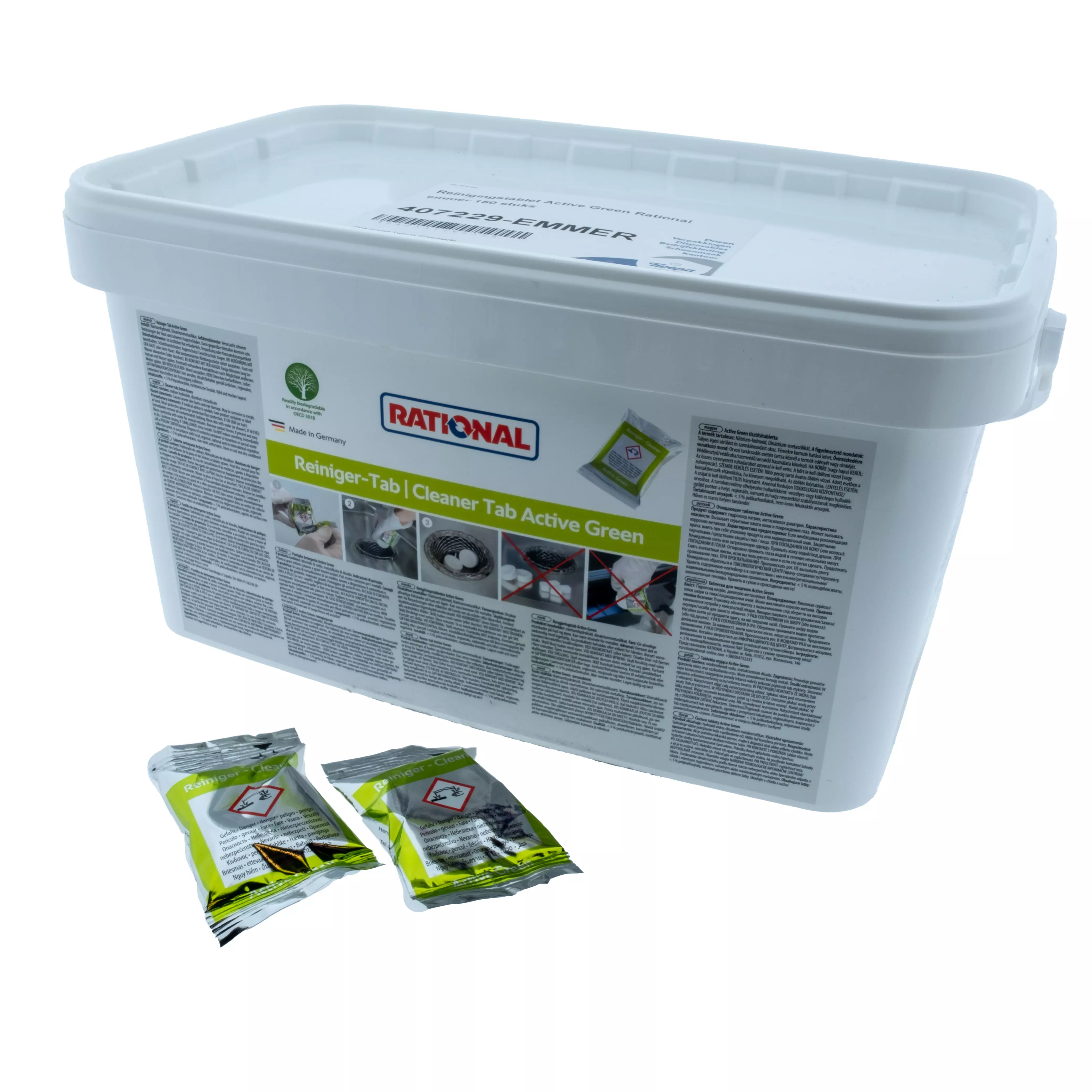 Rational Reinigingstabletten Active Green Emmer à 150 stuks
