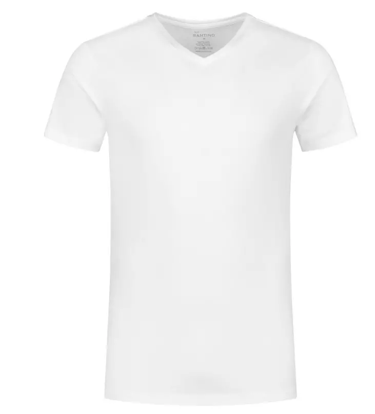 T-shirt Jazz V-hals wit