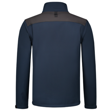 Softshell bicolor naden inktblauw/ donkergrijs