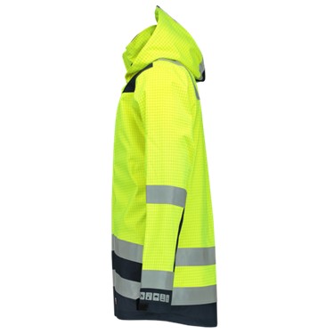 Parka multinorm bicolor fluorgeel/ inktblauw