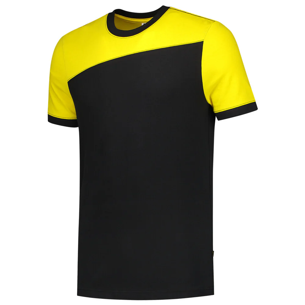 T-shirt Bicolor naden black-yellow