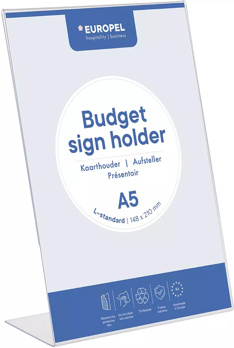Kaarthouder A5 Met L-Voet Transparant