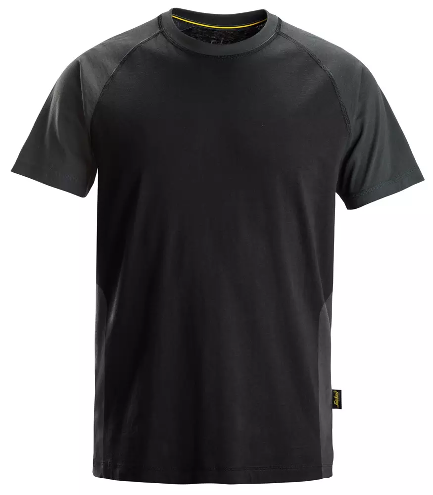 T-shirt tweekleurig zwart/staalgrijs 2550