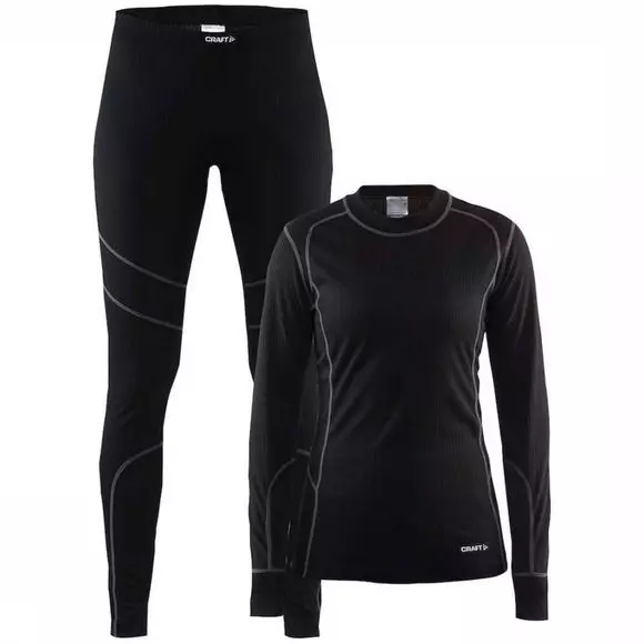 Thermo Set Dames Broek & Hemd Zwart Craft